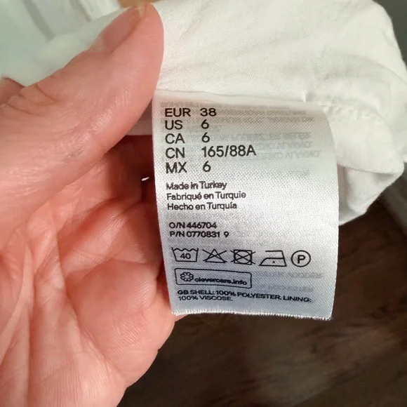 H&M Ivory Maxi Dress with Tan Stripes size 6 - Picture 12 of 16